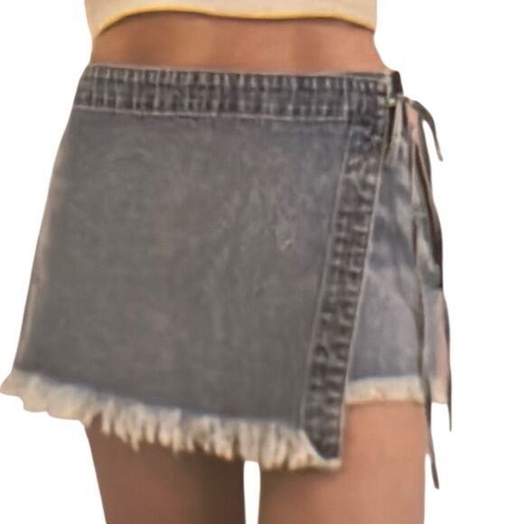 Rewash Blue Denim Skirt asymmetrical skort size 9/29 new with tags - Picture 1 of 8